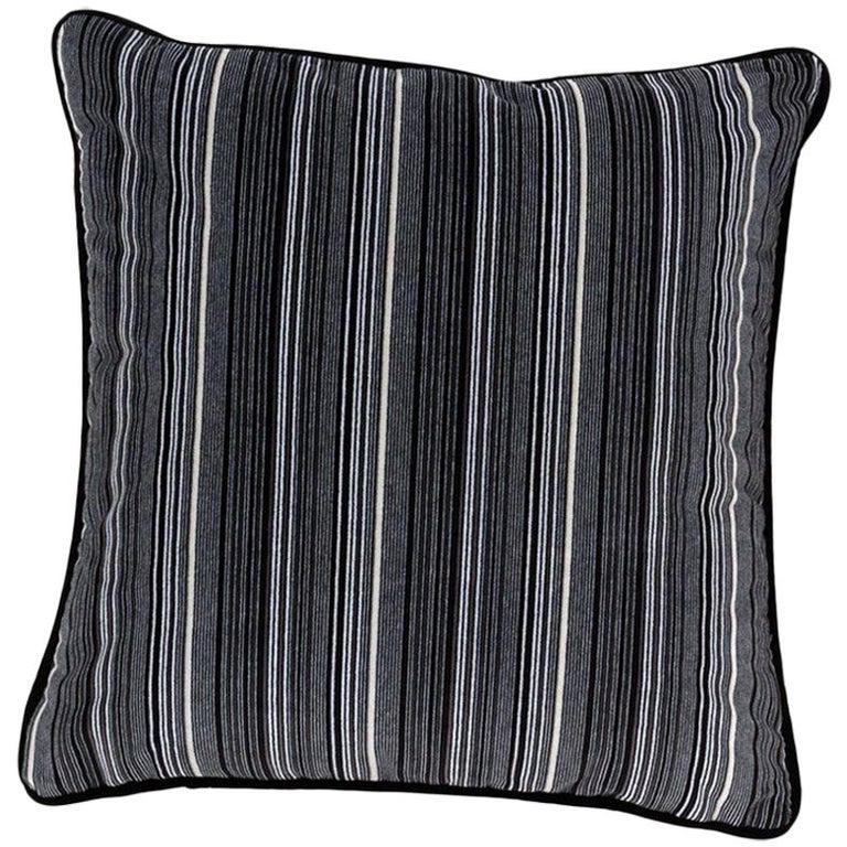 Brabbu Versicolor Pillow in Gray Velvet with Stripe Pattern For Sale at  1stDibs