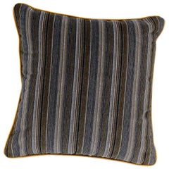 Brabbu Versicolor Pillow in Brown Velvet with Multicolored Stripe Pattern
