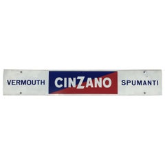 1960s Vintage Italian Screen Printed Metal Cinzano Sign