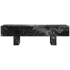 Contemporary Diablo Console or Sideboard in Marble, Wood Veneer