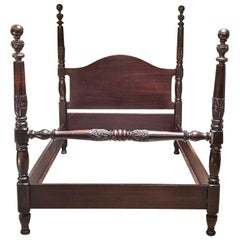 Antique 19th Century American Mahogany Rice Four-Poster Bed