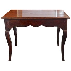French XIX Hand-Carved and Stained Walnut Provençal Table with Cabriole Legs