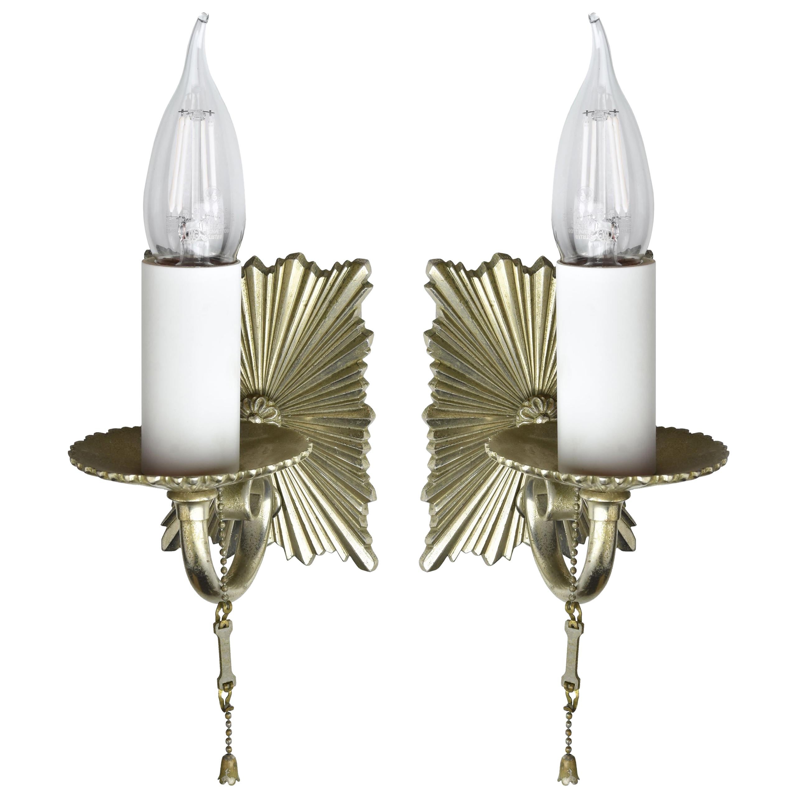 Silver Plated 'Caldwell' Sconce, Pair