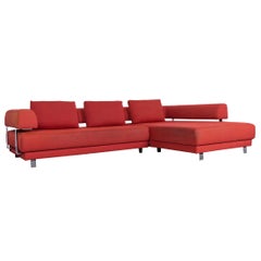 Ewald Schillig Brand Face Designer Sofa Fabric Red Corner Couch