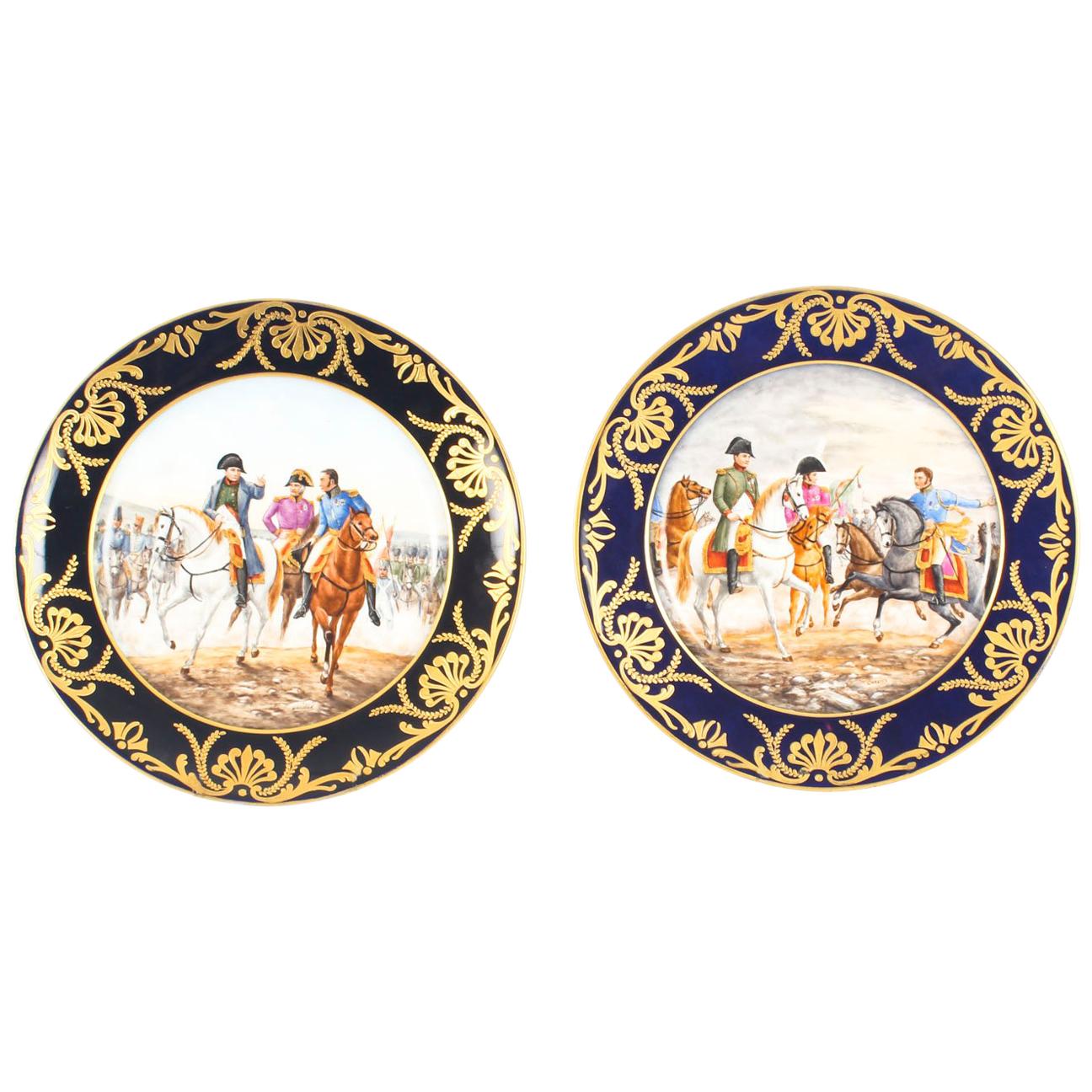 Pair of Porcelain Cabinet Plates of Napoleon Signed Edouard Garnier 19th Century