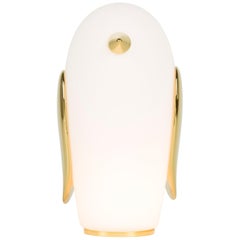 Moooi Noot Noot Table Lamp in White Opal Glass and Gold Painted Ceramic