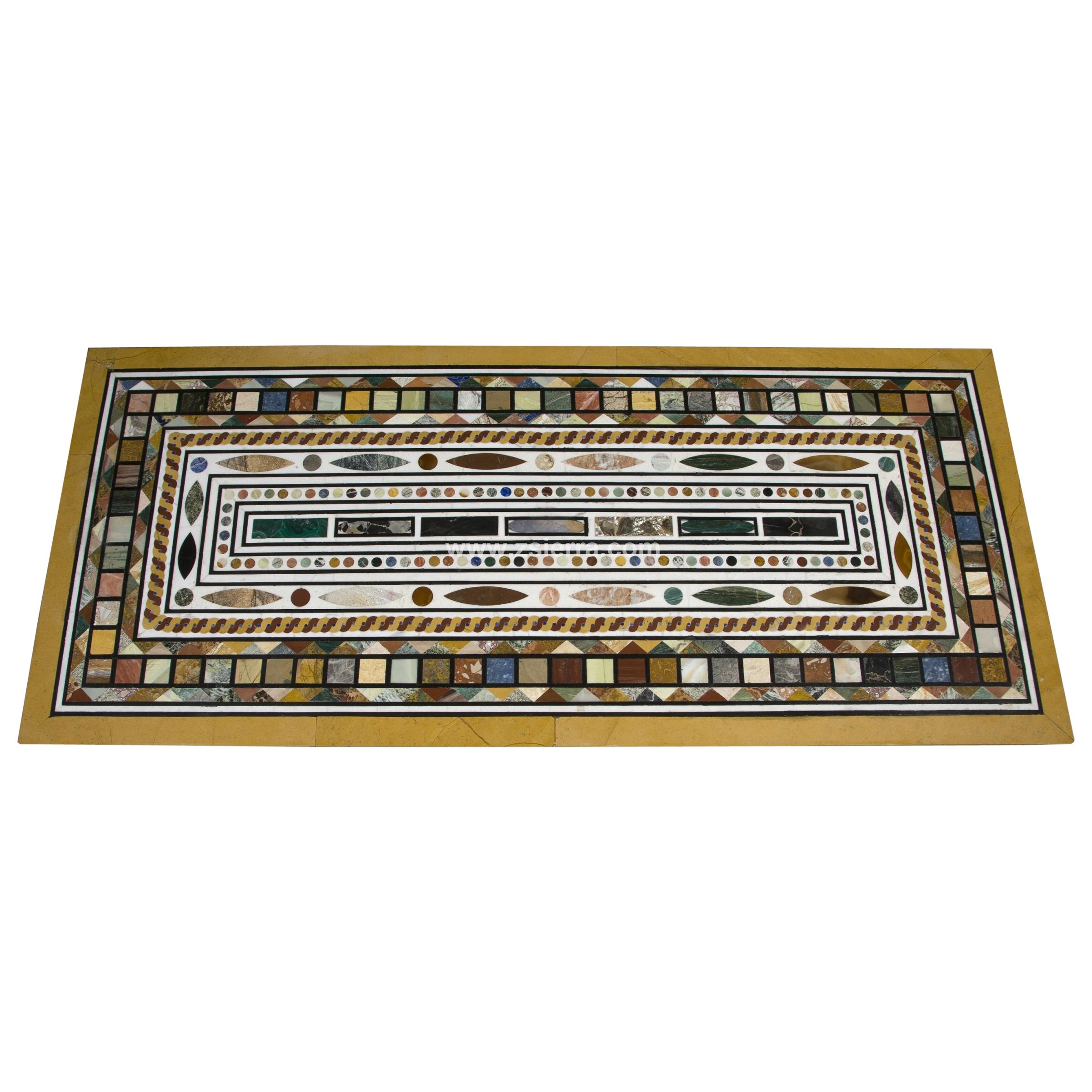 Pietra Dura-Tischplatte, Marmor und Hartsteine, spätes 20. Jahrhundert