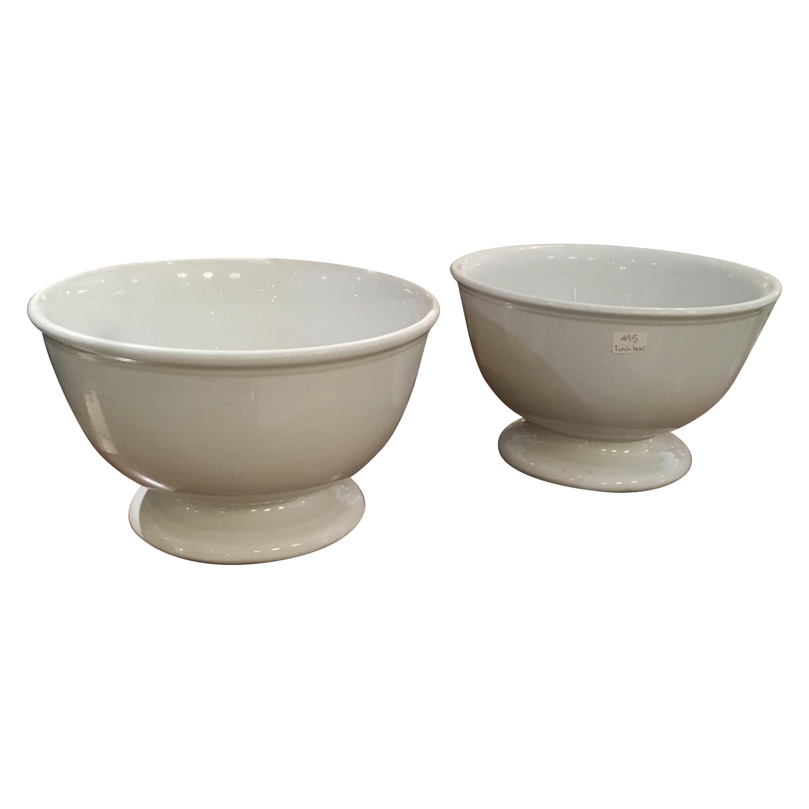 Two Ironstone Footed Bowls