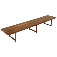 Banc ou table basse en bois de rose de Milo Baughman