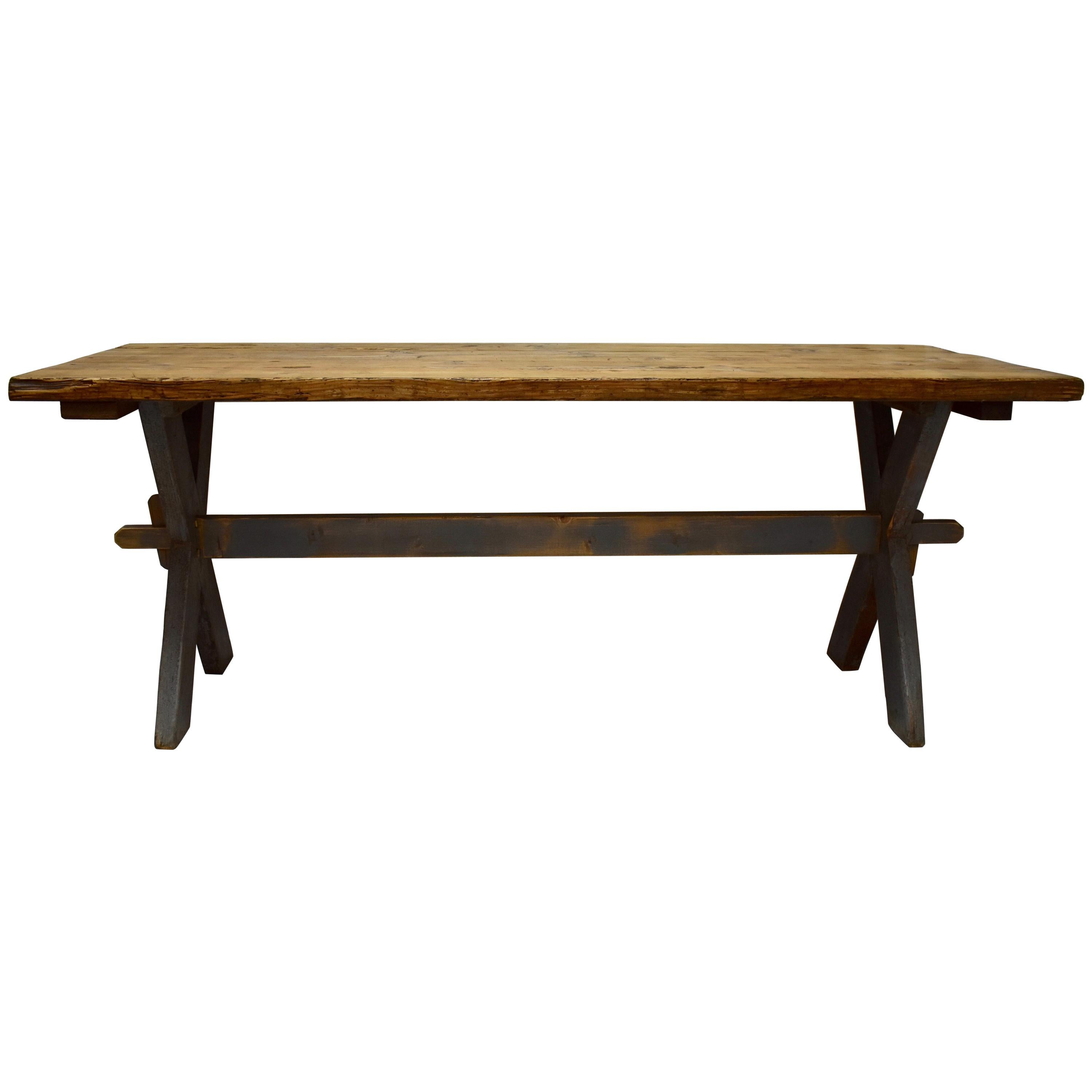 Pine "X" Base Trestle Table