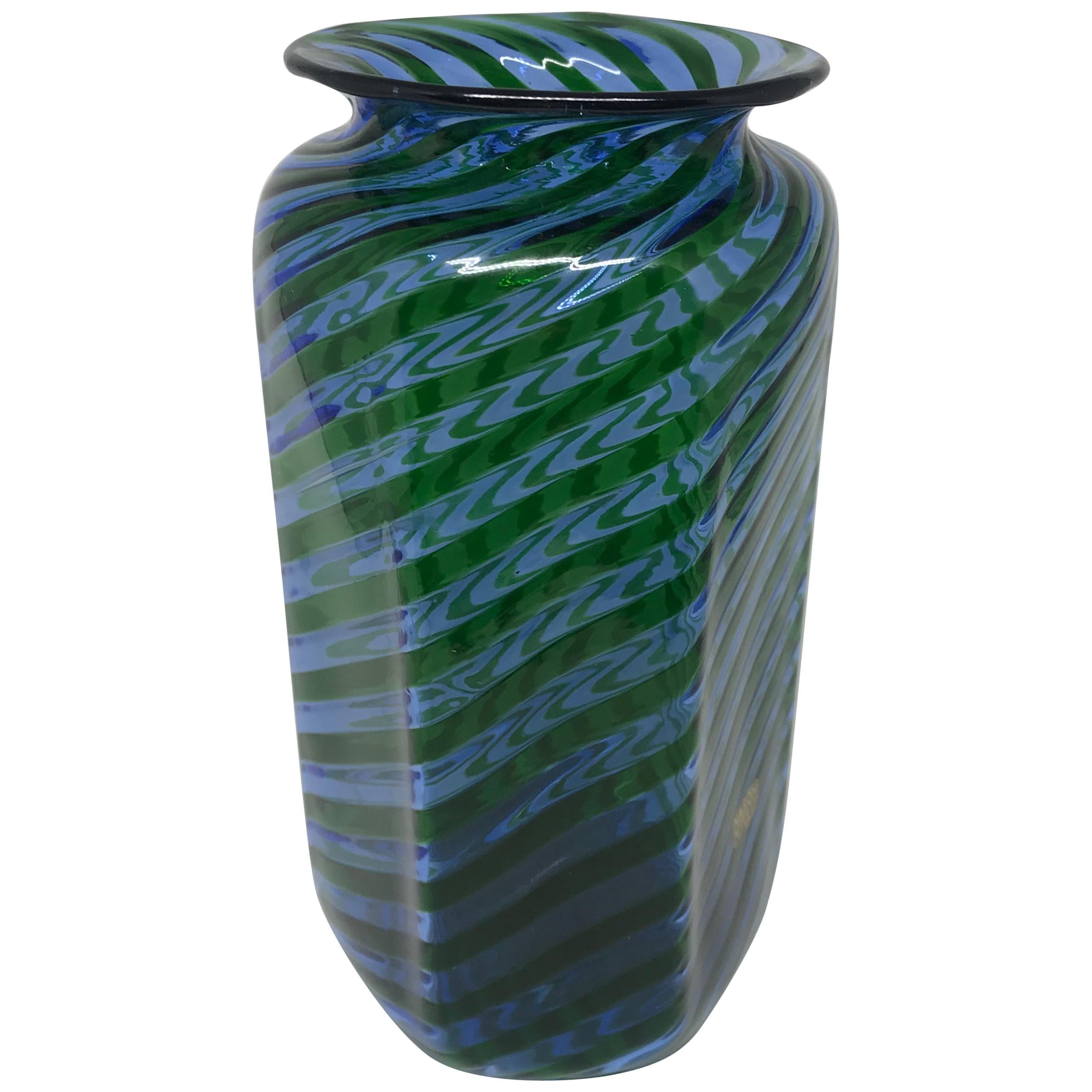 Blue Green Nason Moretti Murano Vase