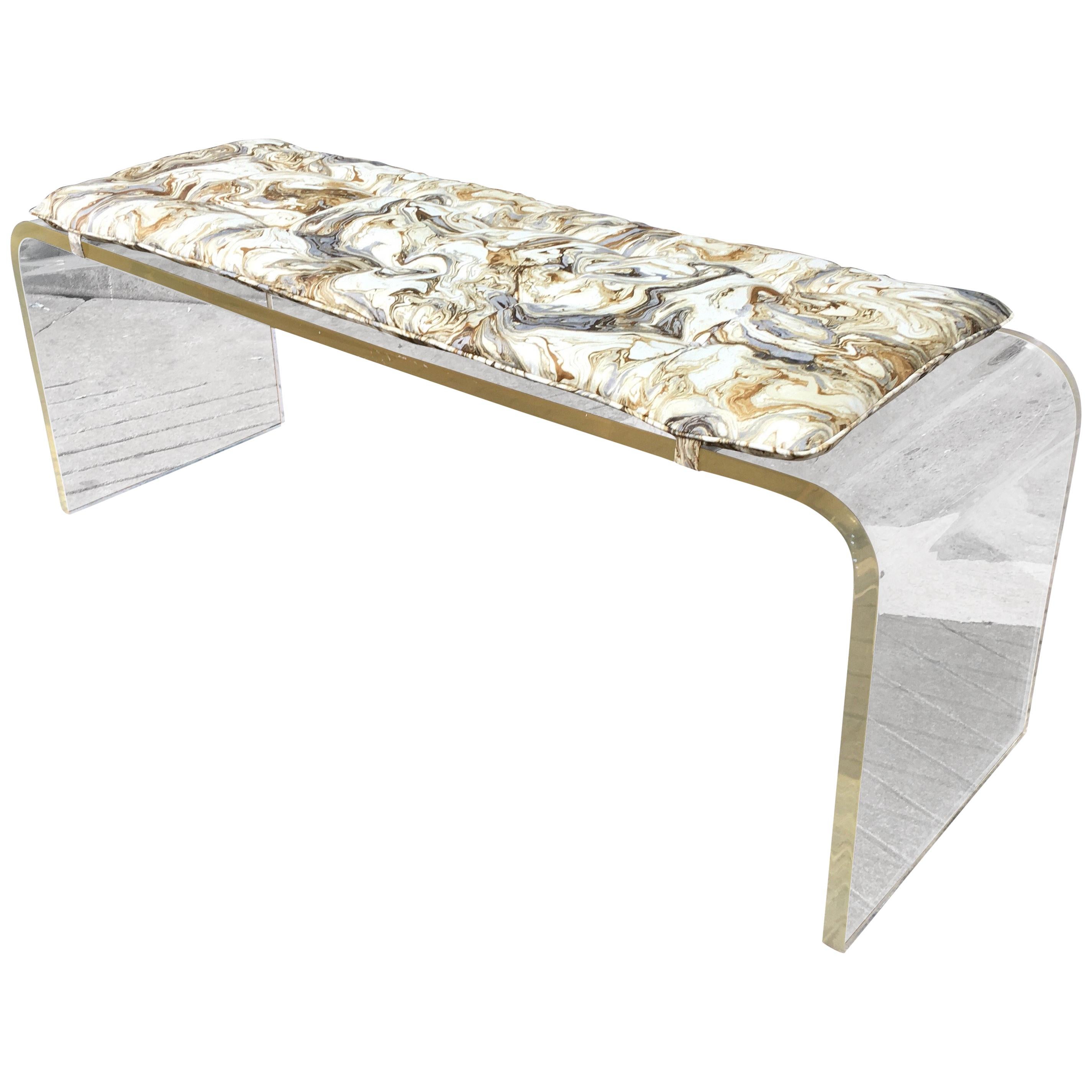 Lucite Bench or Coffee Table in the Style of Charles Hollis Jones