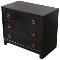 Midcentury Black Lacquered Chest of Drawers