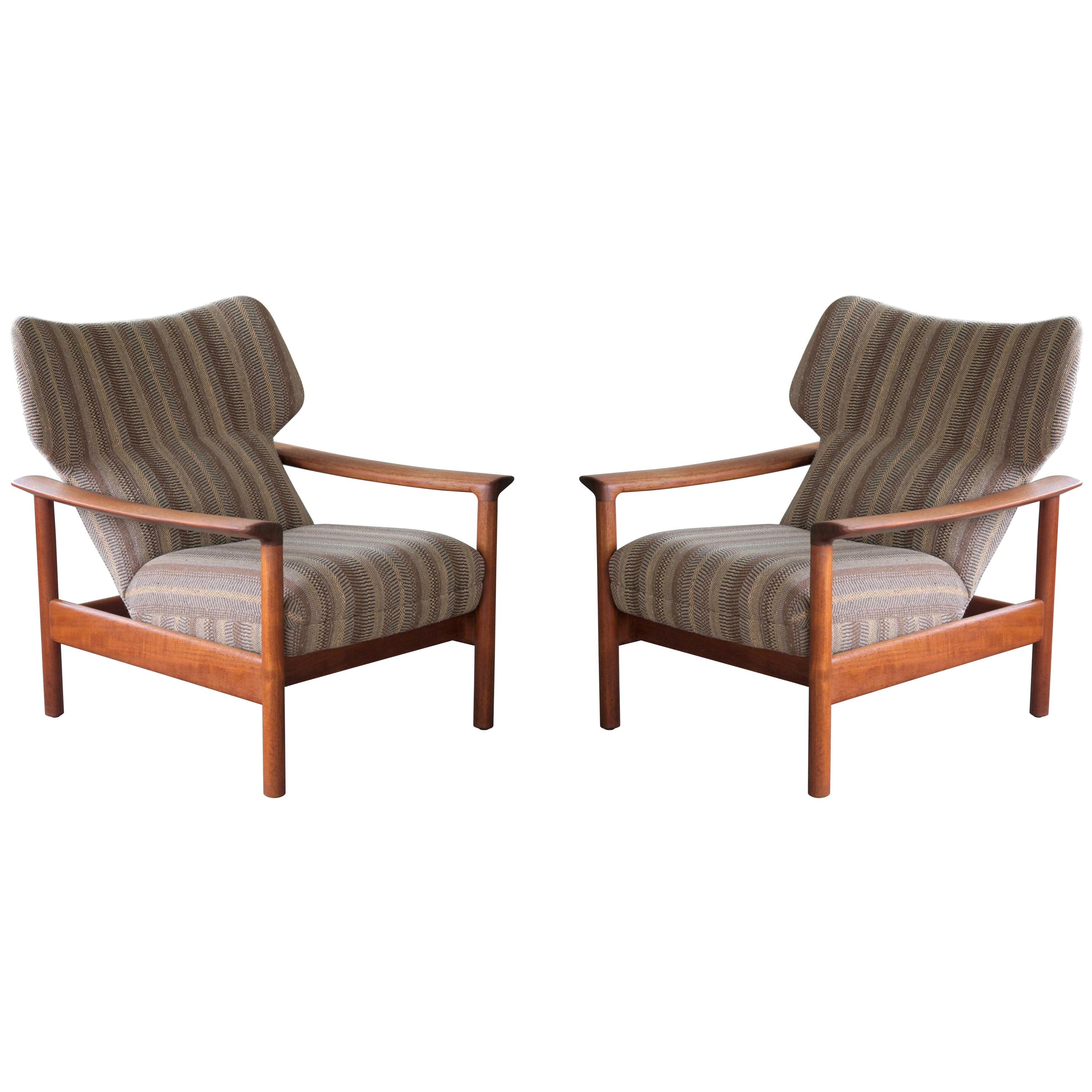 Pair of Danish Midcentury Easy Chairs in Teak