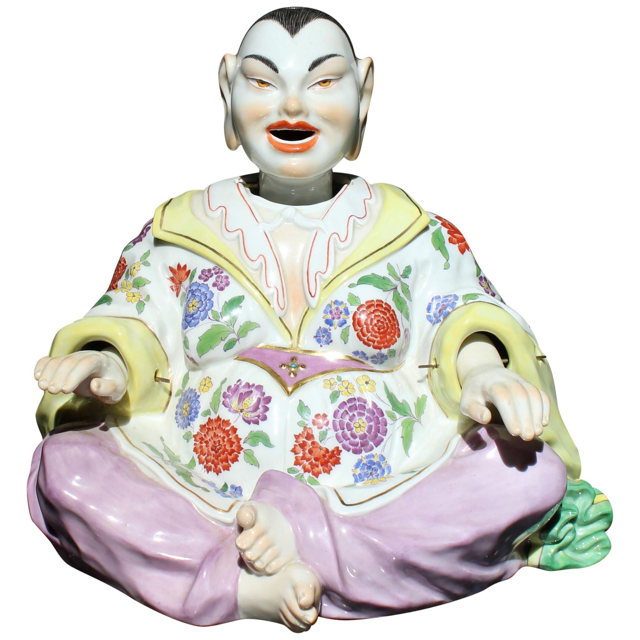 Antique Meissen Porcelain Articulated Nodder Nodding Head Pagoda Figure