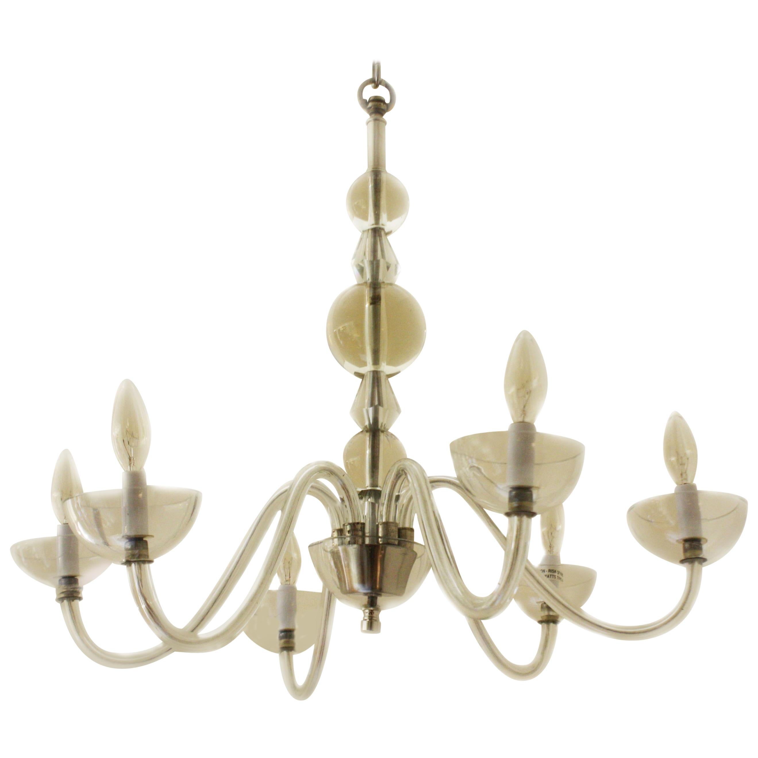 French Chandelier in the Style of Jacques Adnet, circa 1940