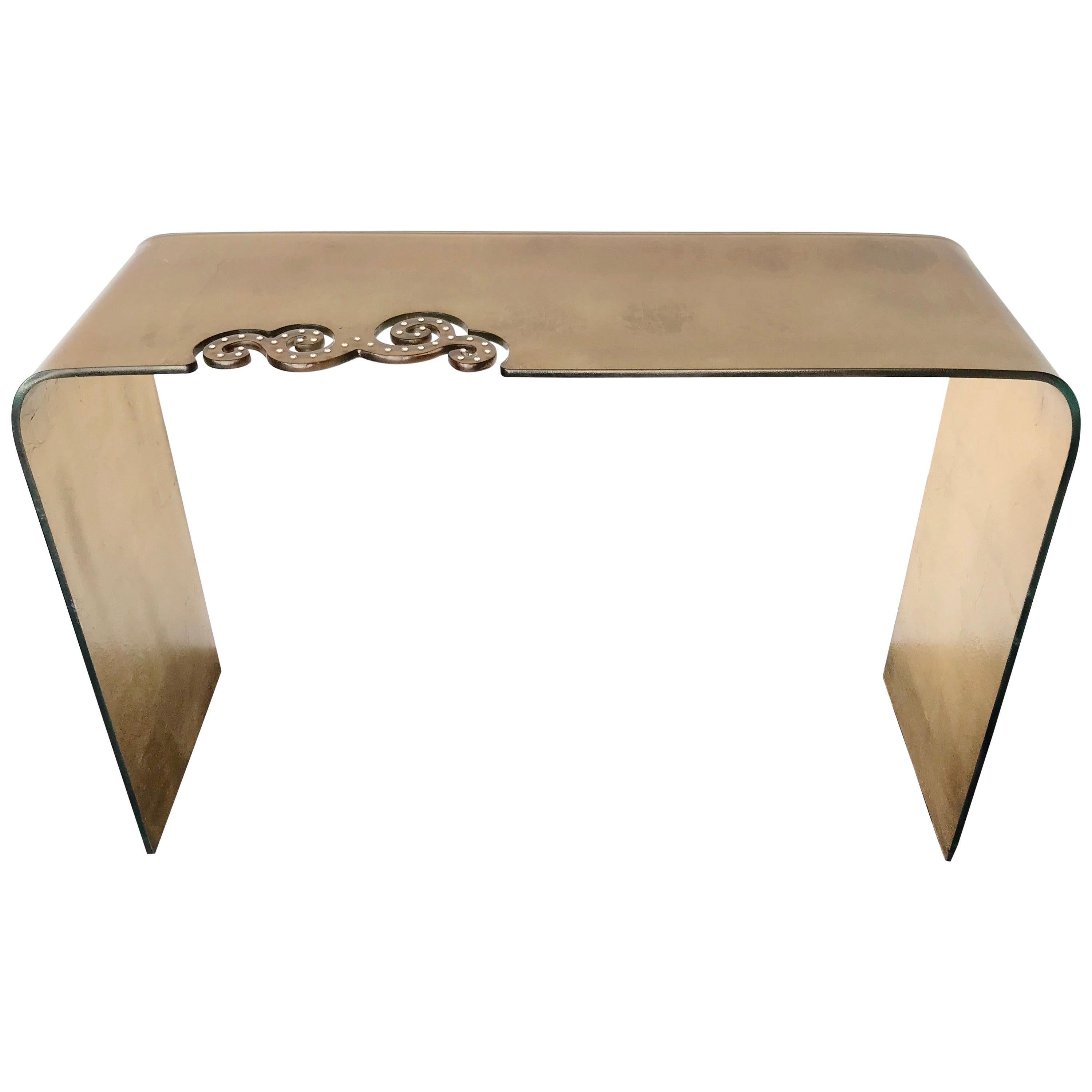 Italian Gold Glass Console Table with Swarovski Crystals FINAL CLEARANCE SALE