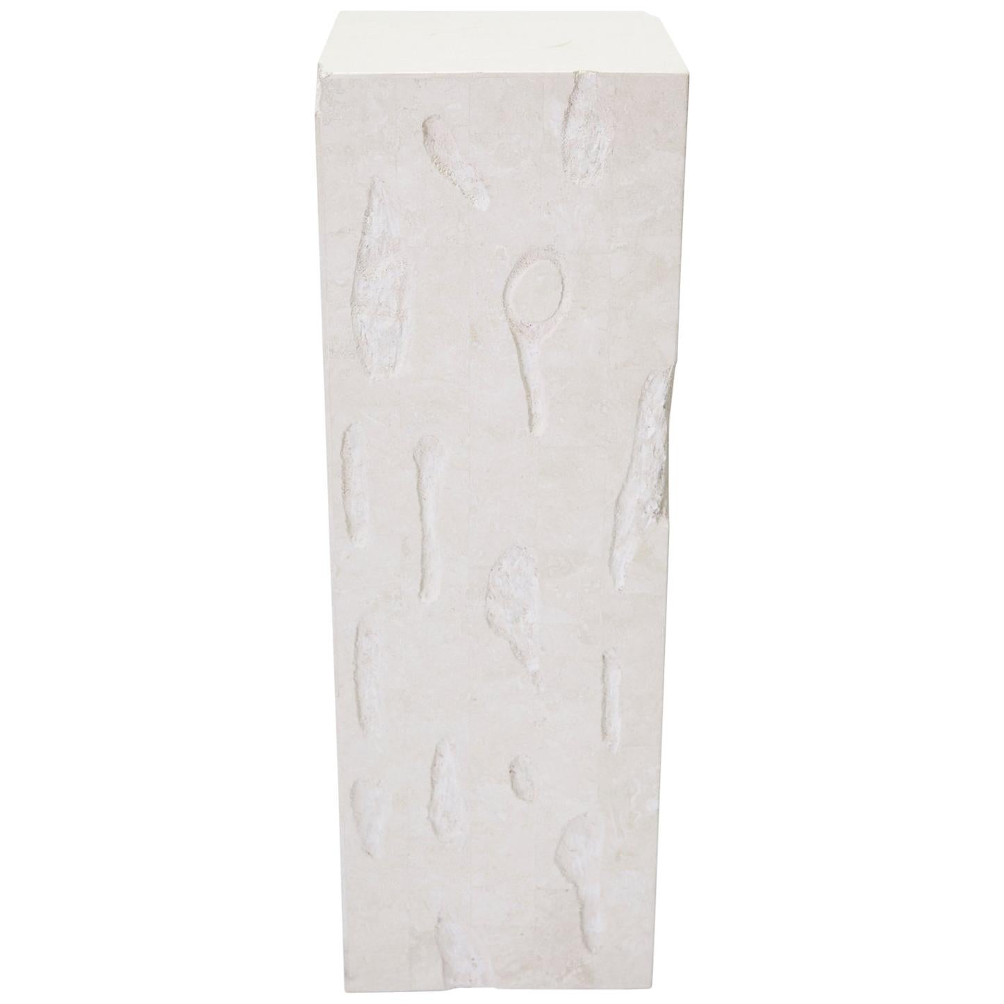 Postmodern Tessellated Stone Distressed Pedestal, 1990s