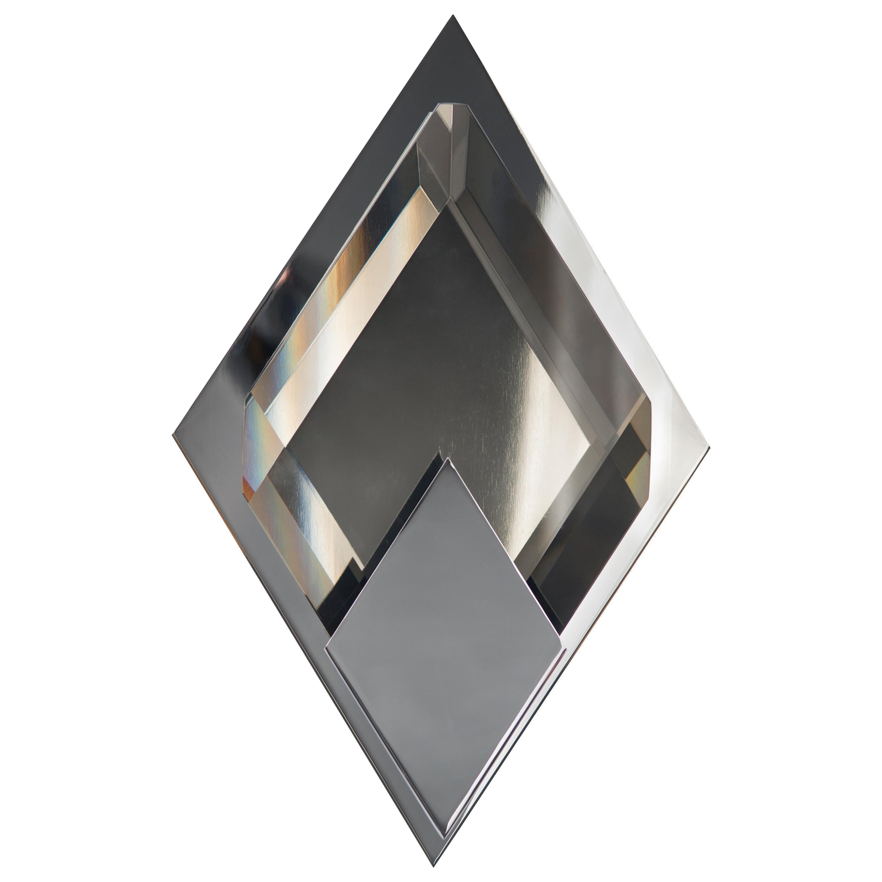 Donghia Bijou Diamond Sconce in Sepia Glass with Polished Nickel Finish For Sale