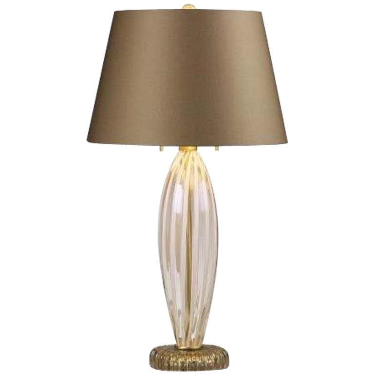 Donghia Bovolo Table Lamp and Shade, Murano Glass with Gold Dust Finish For Sale