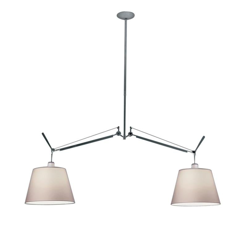 Artemide Tolomeo Parch Double Pendant Lamp For Sale