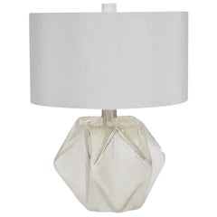Donghia Prong Lamp and Shade, Venetian Glass in Silver Dust with Satin Finish