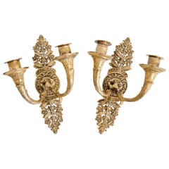 Gilt-Bronze Wall Appliques, France