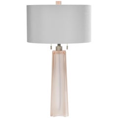 Donghia Quatrefoil Satin Lamp and Shade, Murano Glass in Rose with Satin Finish 