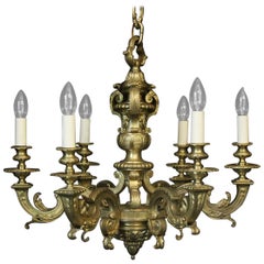 French Bronze six-Light Mazarin Antique Chandelier