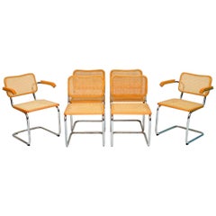 Set of Six Vintage Cesca Dining Chairs by Marcel Breuer for Fasem