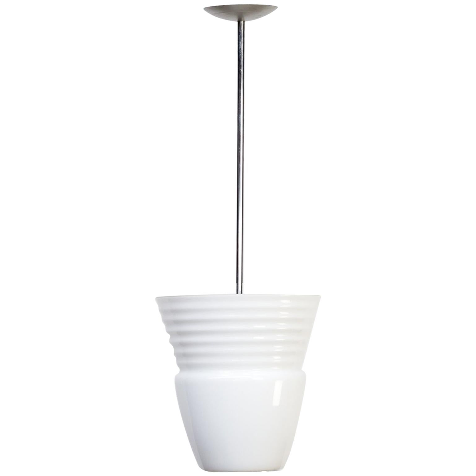 1970s Opaline Pendant Hanging Lamp for Artemide For Sale