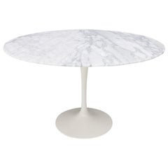 Eero Saarinen Tulip Dining Table with White Marble Top Knoll International