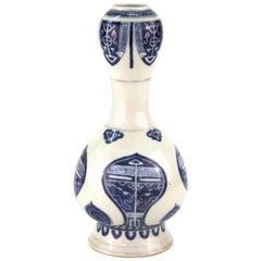 Chinese Qing Dynasty Kangxi Period Underglazed Blue and White Porcelain Vase