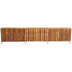 Monumental Rosewood Sideboard Credenza Media Cabinet Bespoke Very Large 1970s