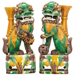 Chinesische Foo Dog Totems aus der Qing-Dynastie