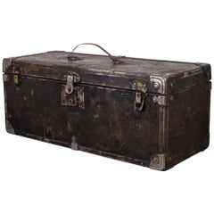 Early 20th c. Metal Clad Wooden Toolbox by Boelter Paper and Supply Co 1930s