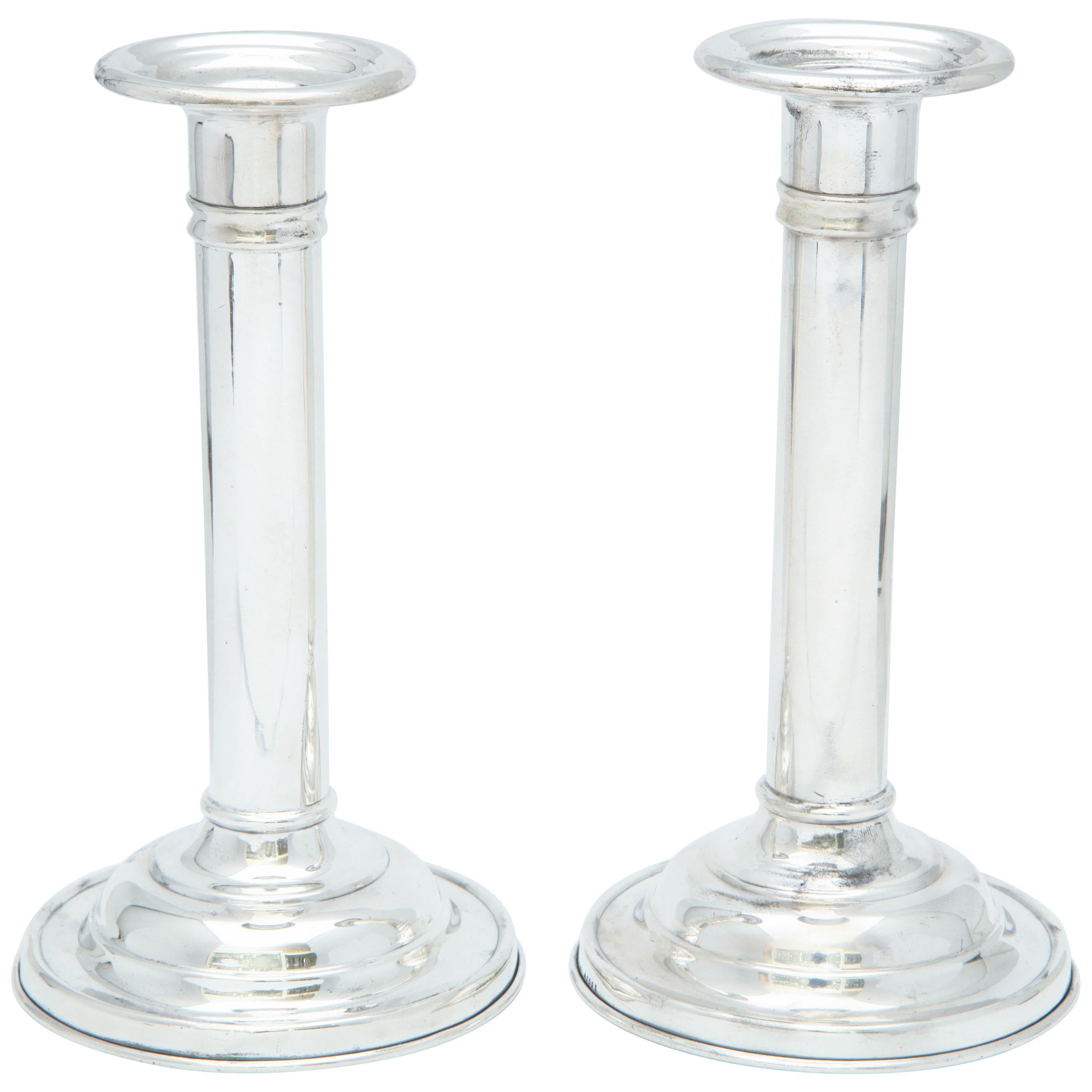 Edwardian Pair of Sterling Silver Candlesticks