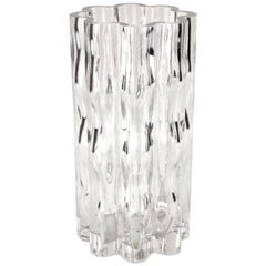 Orrefors Mid-Century Modern Undulated Glass Vase