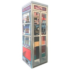 Colorful Pop Art Painted Telephone Booth Sculpture, Mark Clark, 1981