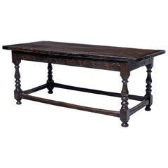 19th Century Carved Oak Refectory Table