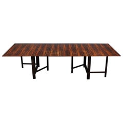 Bruno Mathsson "Maria" Expandable Modern Brazilian Rosewood Dining Table