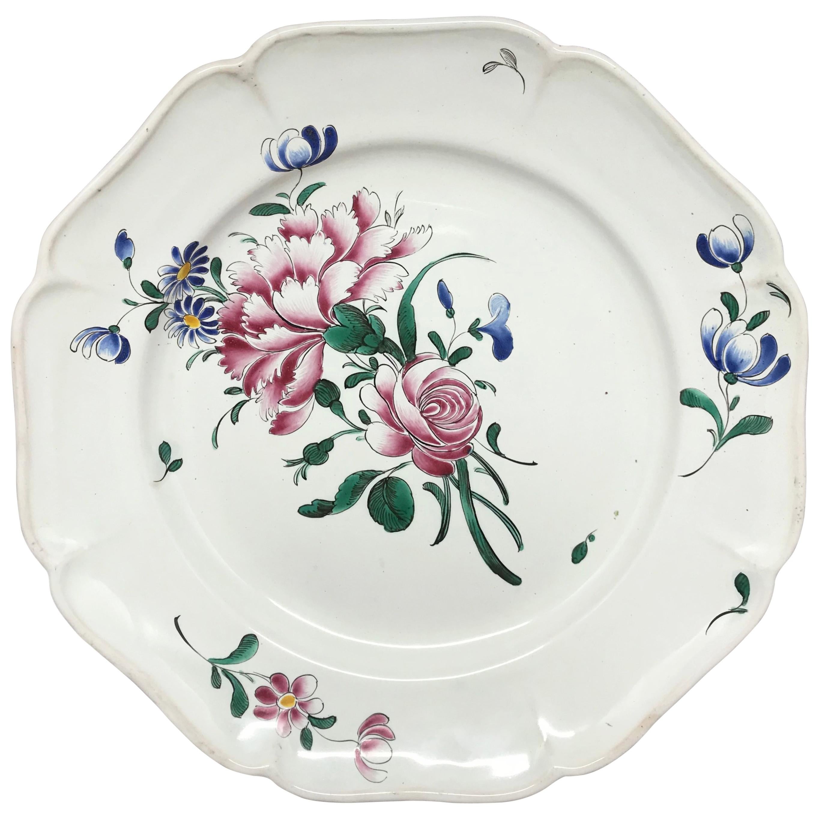 French Floral Octagonal Plate