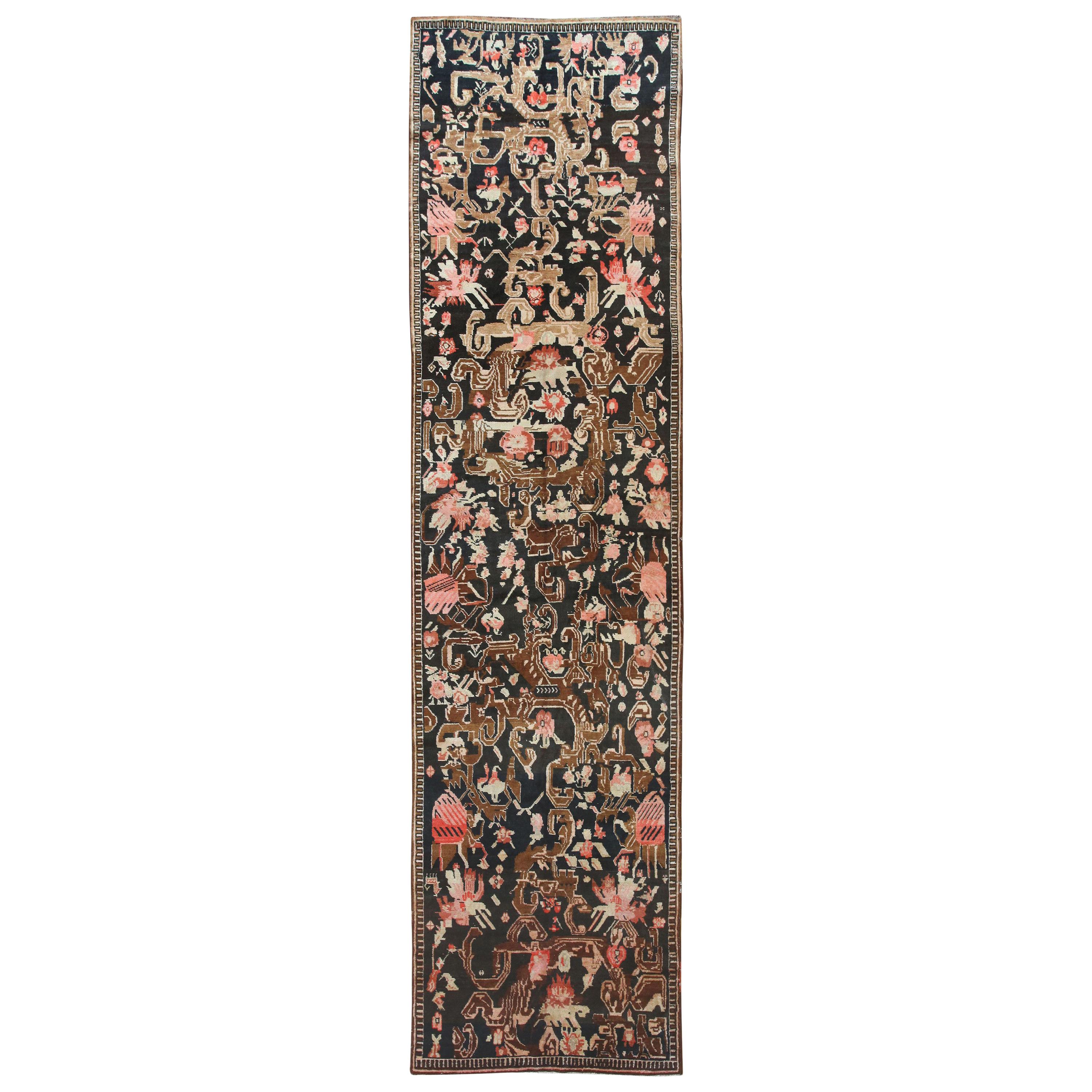 Antique Caucasian Karabagh Rug. Size: 4 ft x 14 ft 7 in (1.22 m x 4.44 m)