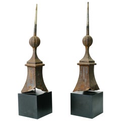 Pair of 19th Century Architectural Finials Off a Building