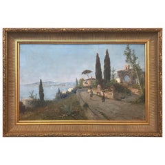 19th Century Oil Painting on Canvas Landscape by George Fischhof, Austria