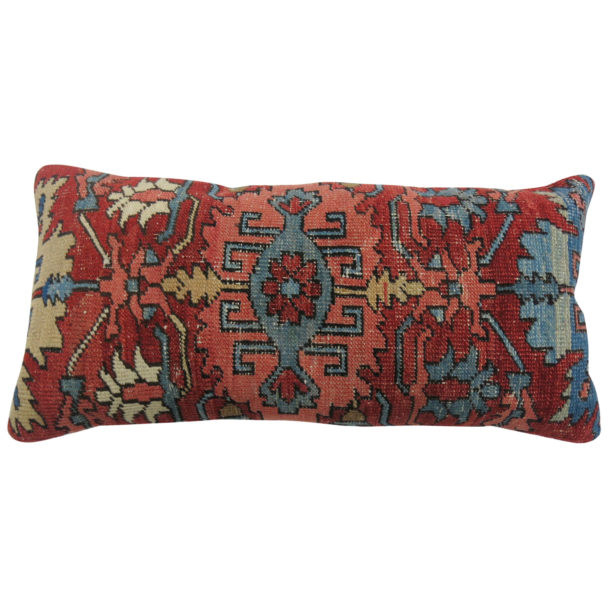 Antique Persian Serapi Bolster Pillow