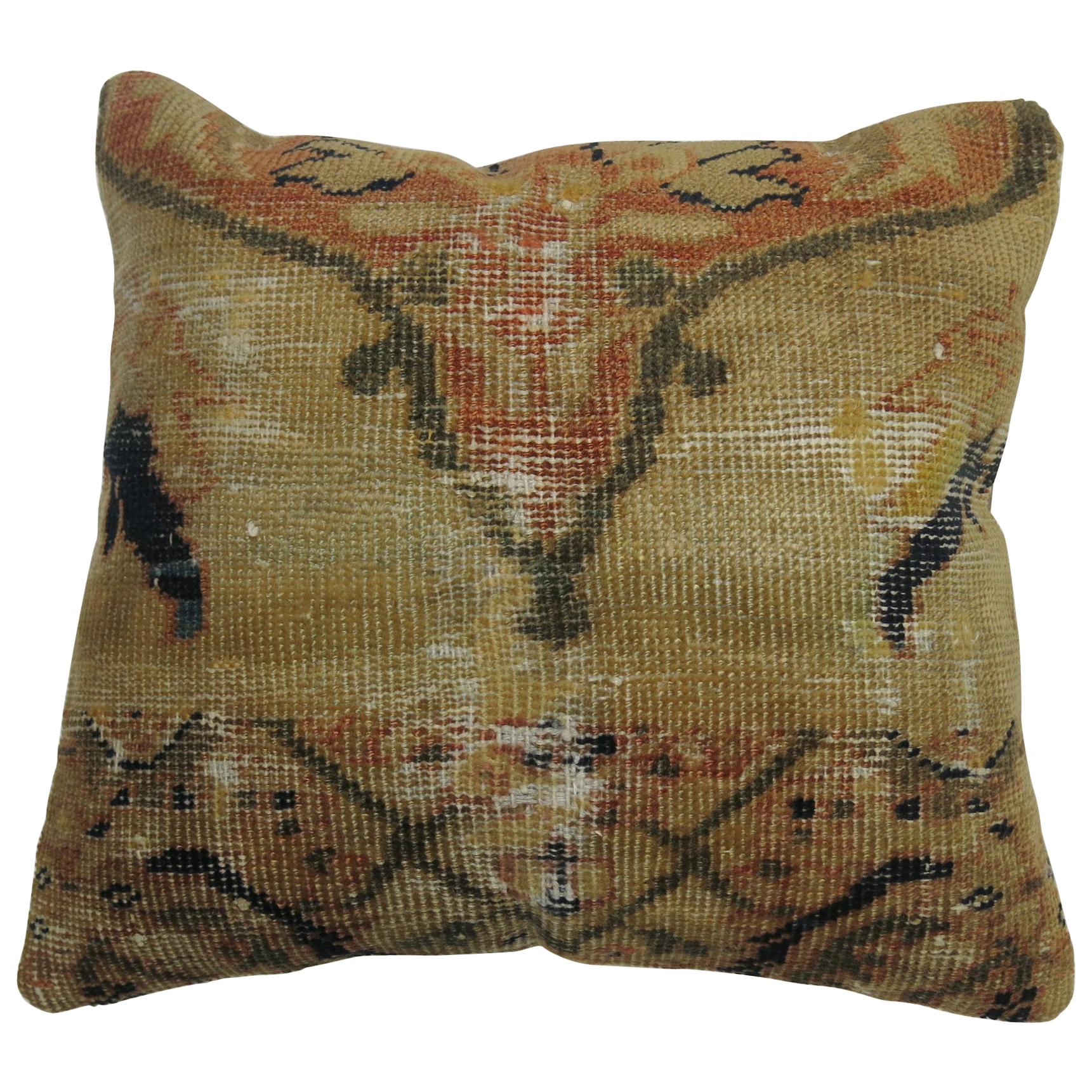 Antique Persian Mahal Rug Pillow
