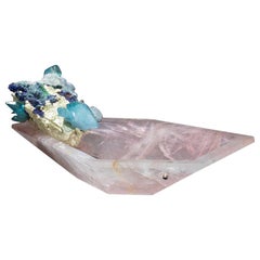 Studio Greytak 'Crystal Bling Bowl 5' Rose Quartz Bowl & Azurite, Emerald, Gold