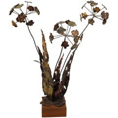 Silas Seandel Brutalistische Skulptur in Blumenform aus patiniertem Metall