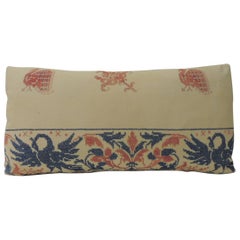Greek Isle Red and Blue Embroidery Antique Decorative Pillow
